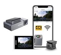Hikvision C8Pro 4K Dash Camera con Full HD 1080p Fotocamera Posteriore - Registrazione Ultra HD, Visione Notturna, Connettività Wi-Fi, G-Sensor, ADAS, Controllo Vocale, Display IPS da 2,4 pollici