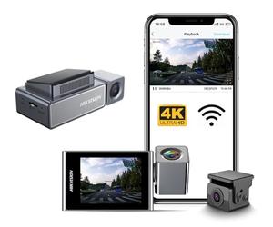 Hikvision C8Pro 4K Dash Camera con Full HD 1080p Fotocamera Posteriore - Registrazione Ultra HD, Visione Notturna, Connettività Wi-Fi, G-Sensor, ADAS, Controllo Vocale, Display IPS da 2,4 pollici