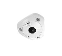 Hikvision DS-2CD6365G0E-IVS - Telecamera a cupola panoramica da esterno con obiettivo da 1,27 mm, 6 MP, colore: Bianco