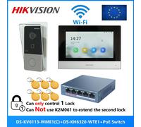 KIT videocitofono multilingue HIKVISION DS-KIS603-P(C), include DS-KV6113-WPE1(C) e DS-KH6320-WTE1 e KIT with Rain cover