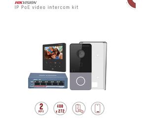 HIKVISION DS-KIS606-P. Video Intercom Kit IP PoE DS-KV6113-PE1(C)+DS-KH6110-WE1+DS-KABV6113-RS+2 PSU