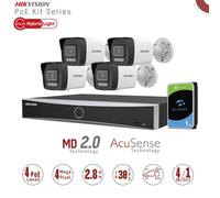 Hikvision DS-KIT1043G2-LIU-POE. Kit IP Nvr 4 canali PoE,4 bullet da 4mpx con Audio, HD1TB