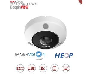 Hikvision Fisheye DS-2CD63C5G1-IVS.Serie Panoramic 12MP conta persone con audio lente 1,29mm