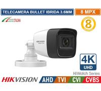 Bullet Analogica 8MP Hilook 2.8mm TVI , 4in1 , IR 20m