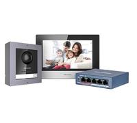 HikVision - Kit videocitofono IP digitale a 2 fili, touch screen da 7", DS-KIS602B/Europe