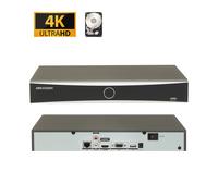 Hikvision NVR Registratore IP 4 canali 12Mp acusense + Hard disk 1Tb - DS-7604NX