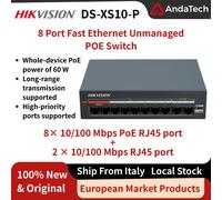 Hikvision POE Switch DS-XS10-P 8 Port Fast Ethernet Unmanaged POE Switch Supporta alimentazione della Telecamera IP e Videocitofono