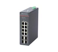 Switch Hikvision DS-3T1512HP-SI-8P4F 12 porte Gigabit PoE industriale DIN HiPoE