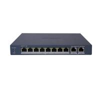 Hikvision switch l2, smart managed, 8 gigabit rj45 poe ports, 2 gigabit rj45 port, 802.3af/at, poe p