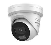 Hikvision Telecamera di Rete Turret Fissa per Esterni con Luce Stroboscopica e Avviso Sonoro AcuSense 12MP, Allarme Audio e Visivo, Videosorveglianza, DS-2CD23126G3-IS2UY/SL, PoE, DarkFighter