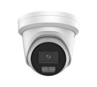 Hikvision Telecamera di Rete Turret Fissa per Esterni con Luce Stroboscopica e Avviso Sonoro AcuSense 12MP, Allarme Audio e Visivo, Videosorveglianza, DS-2CD23126G3-IS2UY/SL, PoE, DarkFighter