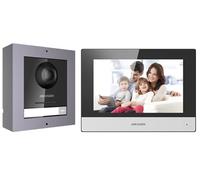 Hikvision Telefono del portello basato su IP/Campana Schermo TFT colorato da 7 pollici Risoluzione video 1080p Copertura grandangolare Microfono incorporato e altoparlante Cancellazione dell'eco