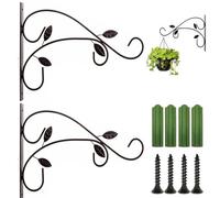 Hilai 2 staffe sospese, robusti Ganci per Piante in Metallo da Esterno, staffe sospese Decorative, Ganci a Parete per Lanterne mangiatoia per Uccelli, campanelli eolici, Attrezzi da Giardino