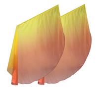 Hilai Bandiere di culto 2 Pezzi 87x55 Pollici a semicerchio in Chiffon, Leggere, estese, Bandiere di lode, Danza, Colore sfumato, culto per la Danza, Incontri Sportivi in Chiesa (da Giallo a Rosso)