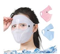 Hilai Copertura Integrale Protezione Solare Velo per Il Viso con Protezione per Gli Occhi UV Multifunzionale in Seta di Ghiaccio per Donna 3 Pezzi Stile2