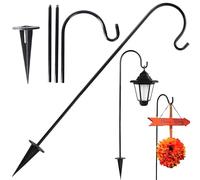 Hilai Ganci per pastori per Esterni, Gancio per pastori 6x29 Pollici con Base a Cono Appuntito, Supporto per Piante sospese Riutilizzabile Impermeabile per vasi di Fiori Luci solari, Nero