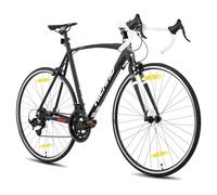 HILAND Bicicletta a pendolo ibrida da da 28 pollici, telaio in alluminio 700c bici da strada, per uomini e donne, 14 velocità, per adulti, telaio da 570 mm, Nero