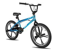 HILAND Bicicletta BMX da 20 pollici a 5 raggi, rotore da 360 gradi per stili Libero, bicicletta BMX a 4 perni per Allenamento e acrobazie, Blu