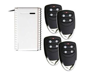 Hiland Kit Ricevitore + 4 telecomandi Rolling Code 433,92 MHz, Ricevitore a 1 canale NO-C-NC universale 12-24 V + Telecomando a 3 canali