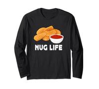 Hilarious Nug Life Chicken Nuggets Meme Funny Junk Food Maglia a Manica