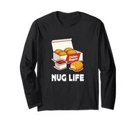 Hilarious Nug Life Chicken Nuggets Meme Funny Junk Food Maglia a Manica