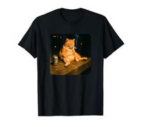 Hilarious Smoking Cat Meme Funny Drinking Depressed Cat Meme Maglietta