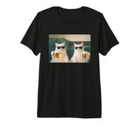 Hilarious White Cats Drinking Beer Meme Funny Cat Beer Meme Maglietta Premium