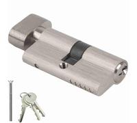 HilBeliFU Cilindro per serratura singola per porta aperta, 60 mm, 30/30, set con 3 chiavi, parti di ricambio per serratura in rame per camera da letto con viti per porte in legno e alluminio