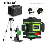 HILDA livello Laser 12 linee 3D autolivellante 360 croce orizzontale e verticale linea di raggio Laser verde Super potente 16 Lines Set 7