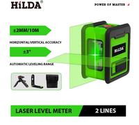 HILDA Livello laser a 2 linee 360 Livello di livellamento automatico Strumento di costruzione Mini raggi verdi Laser Linea trasversale orizzontale e verticale