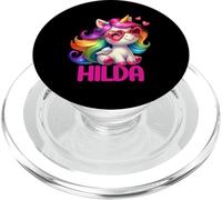 Hilda - Unicorno colorato con nome personalizzato, da donna PopSockets PopGrip per MagSafe