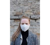 Hilding Sweden - Maschera per naso e bocca, modello 9, lavabile, con lacci, 10 pezzi, colore bianco