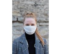 Hilding Sweden - Maschera per naso modello 6, lavabile, con lacci, 10 pezzi, colore bianco