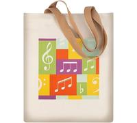 Hiler Punk Borsa da shopping riutilizzabile per la spesa, borsa da allenamento per lezioni musicali, borsa a tracolla da viaggio all'aperto, Motivo note musicali-a, Large