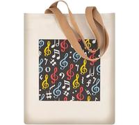 Hiler Punk Borsa da shopping riutilizzabile per la spesa, borsa da allenamento per lezioni musicali, borsa a tracolla da viaggio all'aperto, Motivo note musicali-b, Large