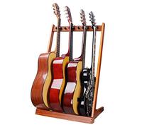Hiler Punk Supporto per chitarra,supporto per chitarra multiplo in legno,Hilerpunk,supporto da pavimento per chitarra con slot per plettri in feltro e pali in legno schiuma regolabili