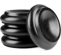 Hilerpunk, 4 coppette verticali in legno massello, per mobili, divani, letti, sedie, ruote, con feltrini antiscivolo e antirumore, per protezioni per pavimenti in legno duro, colore nero