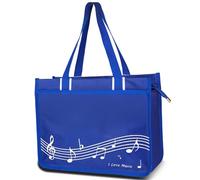 HilerPunk Borsa a tracolla musica,Musica Tote Borsa,Tessuto di nylon di alta qualità impermeabile donna borsa della spesa,Borsa da viaggio con cerniera ad alta nota,Musica Programma Tote Bag, Blue