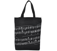 HilerPunk, borsa per la spesa, riutilizzabile, con motivo musicale, borsa a tracolla in cotone spesso, perfetta per shopping, computer portatili, libri scolastici (borsa tote con notazione musicale)