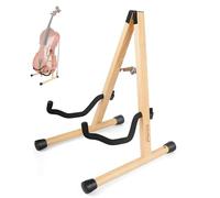 HilerPunk Supporto per violoncello con porta-archetto, supporto in legno a forma di A con imbottitura in schiuma - Supporto artigianale per violoncelli 1/2, 3/4, 7/8, 4/4 (taglia completa) e chitarre