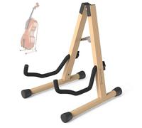 HilerPunk Supporto per violoncello con porta arco, supporto a A in legno con base imbottita in schiuma - Supporto realizzato a mano per violini 1/2, 3/4, 7/8, 4/4 (taglia intera) e chitarre (faggio
