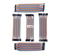HiLetgo 200pcs/5x40pcs Breadboard Jumper Wires Dupont Wire Male to Male, Male to Female, Female to Female, 2.54mm to 2.54mm, 2.54mm to 2.0mm, 2.0mm to 2.0mm 20CM Cables Assortment Kit for Arduino DIY