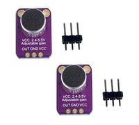 HiLetgo 2pcs MAX4466 Electret Microphone Amplifier Module Adjustable Gain VCC: 2.4-5.5V for Arduino 51 MCU Raspberry Pi