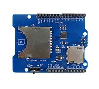 HiLetgo Stackable SD Card TF Card Micro SD Card SD/SDHC/Micro SD/Micro SDHC Card Reader Shield Multi-Functional SD Card Shield Module for Arduino