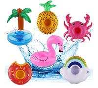 Hileyu 6 Pezzi Portabibite Gonfiabile Set Portabicchieri Gonfiabili Portabevande Gonfiabile Portabevande Gonfiabili Portabibite Galleggiante Giocattoli Gonfiabili per Piscina Famiglia Feste Acqua Fun