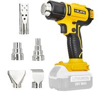 HILIPE Cordless Heat Gun for DeWALT 20v Battery,Lithium Hot Air Gun, 5 Nozzle Attachments,2-Temp Setting Max 1022°F(550°C),Heat Gun for Shrink Wrapping, Tube Bending (Tool Only, NO Battery)
