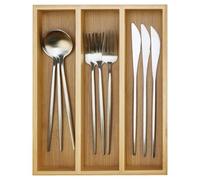 Hilislog Piccolo organizer per cassetti per posate da cucina Vassoio per posate in bambù Organizer per posate magro per cassetto Cucchiaio stretto Forchetta Portaposate Cassetto Vassoio per posate