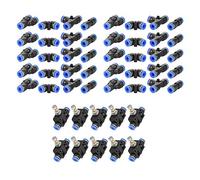 Hilitand 10 raccordi per valvola a farfalla 6 mm a pressione + 40 raccordi rapidi a pressione dell'aria 6 x 4 mm a innesto rapido (tipo 1 + tipo 7)