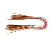 Hilitand 18pcs Set Ferri maglieria da Maglia in bambù a Colori carbonizzati a Doppia Punta Ferri circolari in Ferro per Maglieria(100 cm/39.4 in)