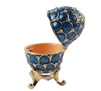 Hilitand Jewelry Organizer Diamante Trinket Box Vintage da Collezione smaltato di Pasqua Decorazione Artigianato (Blue)